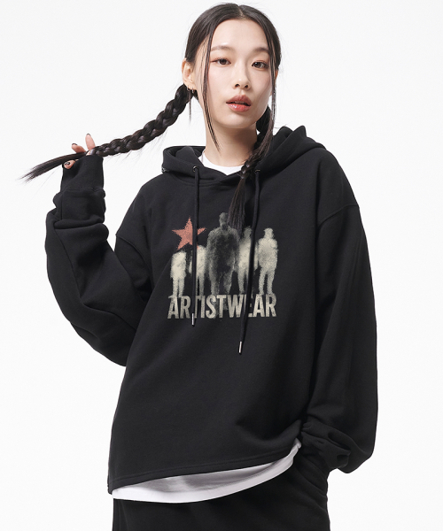 ARTISTWEAR（アーティストウェア）の「[ATW] ザラインアップイージーフード（パーカー・レディース・グレー/ブラック・MEDIUM/LARGE/X-LARGE/XX-LARGE）」の7枚目の写真
