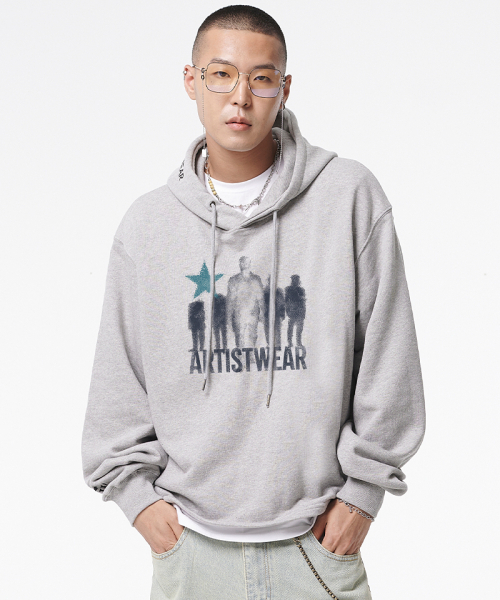 ARTISTWEAR（アーティストウェア）の「[ATW] ザラインアップイージーフード（パーカー・レディース・グレー/ブラック・MEDIUM/LARGE/X-LARGE/XX-LARGE）」の8枚目の写真