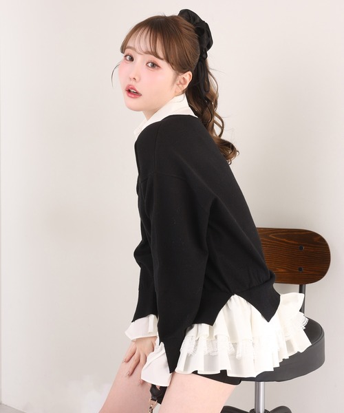 one after another NICE CLAUP（ワンアフターアナザーナイスクラップ）の「ドッキングミニワンピース（ワンピース・レディース・ブラック×ホワイト/グレー×サックスブルー/ベージュ系その他/ホワイト×ブルー・FREE）」の8枚目の写真