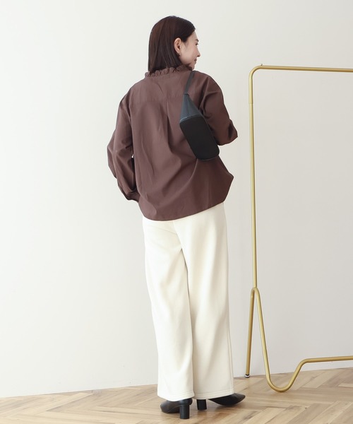 AMERICAN HOLIC（アメリカンホリック）の「フリルVネックブラウス（シャツ/ブラウス・レディース・ブラウン/サックスブルー・L/M）」の11枚目の写真