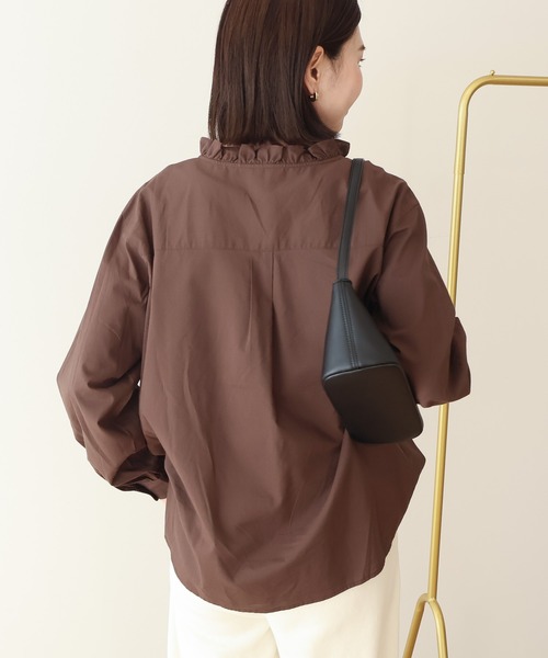 AMERICAN HOLIC（アメリカンホリック）の「フリルVネックブラウス（シャツ/ブラウス・レディース・ブラウン/サックスブルー・L/M）」の13枚目の写真