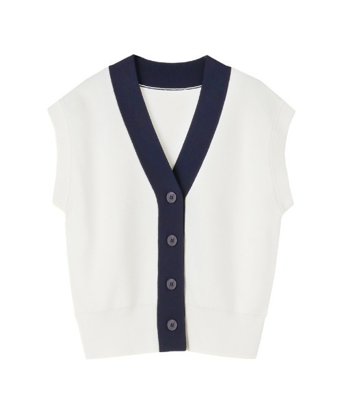 JENNE(ジェンヌ)の「ベスト風ニットトップス(Tシャツ/カットソー・レディース・ホワイト/ブラック・SMALL/LARGE/MEDIUM)」の17枚目の写真