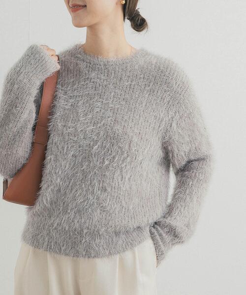 URBAN RESEARCH DOORS(アーバンリサーチドアーズ)の「シャギーニット(ニット/セーター・レディース・ライトグレー/カーキ・FREE)」の2枚目の写真