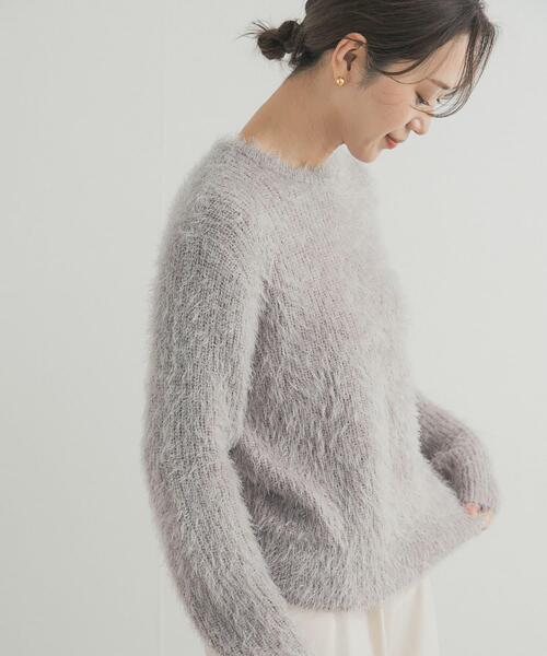 URBAN RESEARCH DOORS(アーバンリサーチドアーズ)の「シャギーニット(ニット/セーター・レディース・ライトグレー/カーキ・FREE)」の3枚目の写真