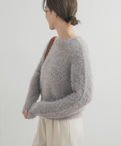 URBAN RESEARCH DOORS(アーバンリサーチドアーズ)の「シャギーニット(ニット/セーター・レディース・ライトグレー/カーキ・FREE)」の5枚目の写真