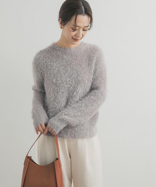 URBAN RESEARCH DOORS(アーバンリサーチドアーズ)の「シャギーニット(ニット/セーター・レディース・ライトグレー/カーキ・FREE)」の7枚目の写真