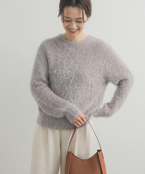 URBAN RESEARCH DOORS(アーバンリサーチドアーズ)の「シャギーニット(ニット/セーター・レディース・ライトグレー/カーキ・FREE)」の8枚目の写真