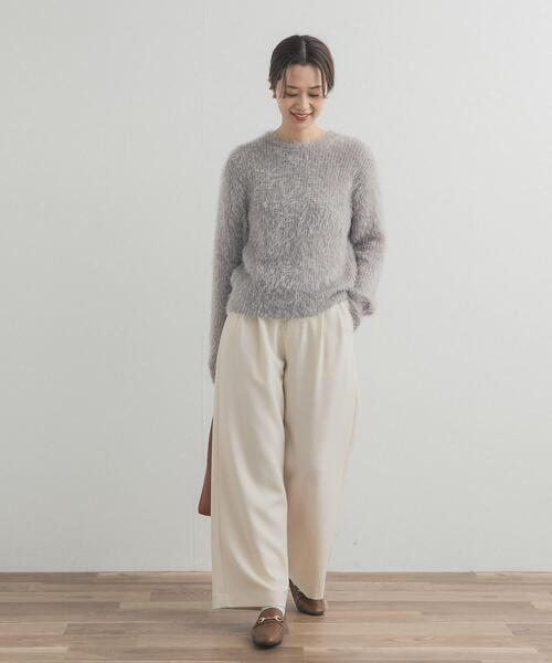 URBAN RESEARCH DOORS(アーバンリサーチドアーズ)の「シャギーニット(ニット/セーター・レディース・ライトグレー/カーキ・FREE)」の9枚目の写真