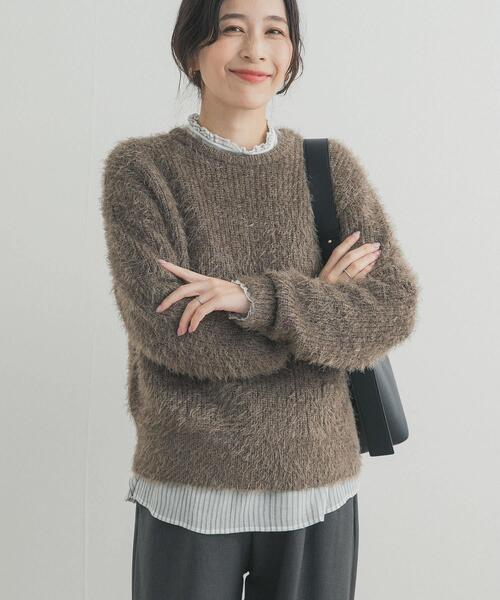 URBAN RESEARCH DOORS(アーバンリサーチドアーズ)の「シャギーニット(ニット/セーター・レディース・ライトグレー/カーキ・FREE)」の15枚目の写真