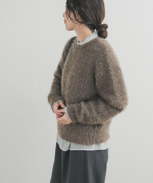 URBAN RESEARCH DOORS(アーバンリサーチドアーズ)の「シャギーニット(ニット/セーター・レディース・ライトグレー/カーキ・FREE)」の17枚目の写真