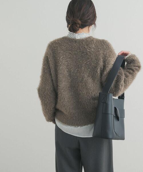 URBAN RESEARCH DOORS(アーバンリサーチドアーズ)の「シャギーニット(ニット/セーター・レディース・ライトグレー/カーキ・FREE)」の18枚目の写真