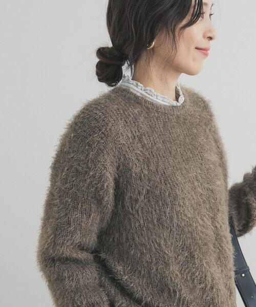 URBAN RESEARCH DOORS(アーバンリサーチドアーズ)の「シャギーニット(ニット/セーター・レディース・ライトグレー/カーキ・FREE)」の19枚目の写真