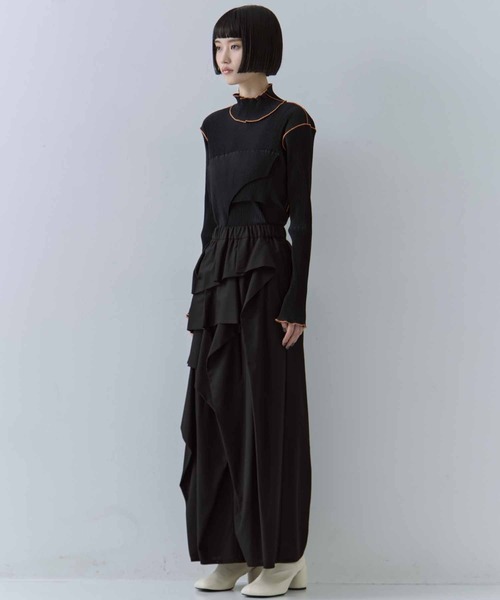 TAAKK（ターク）の「【TAAKK/ターク】《STUDIOUS別注》ラッフルパンツ(ウール素材)（その他パンツ・レディース・ブラック・1/3）」の6枚目の写真