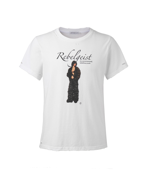 ANOTHERYOUTH(アナザーユース)の「スナイパー ダメージドTシャツ - ホワイト(Tシャツ/カットソー・メンズ・その他・1/2/3)」の1枚目の写真
