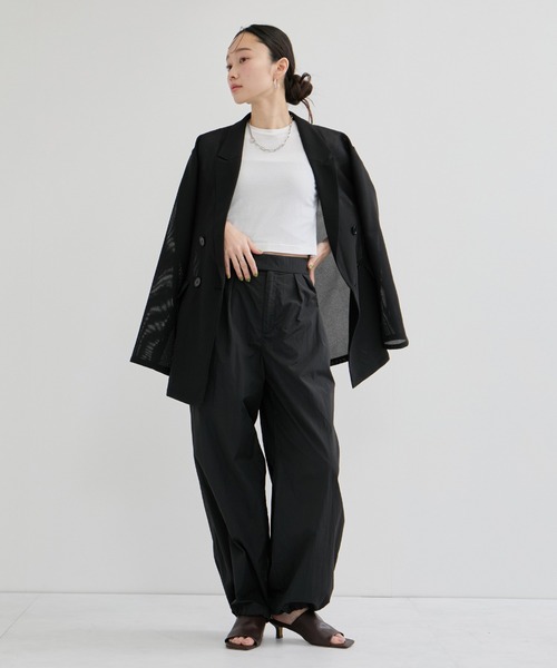 ADAM ET ROPE'（アダムエロペ）の「メッシュジャケット（テーラードジャケット・レディース・ベージュ系その他2/ブラック・FREE）」の4枚目の写真