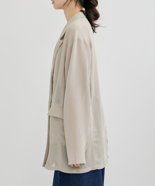 ADAM ET ROPE'（アダムエロペ）の「メッシュジャケット（テーラードジャケット・レディース・ベージュ系その他2/ブラック・FREE）」の10枚目の写真