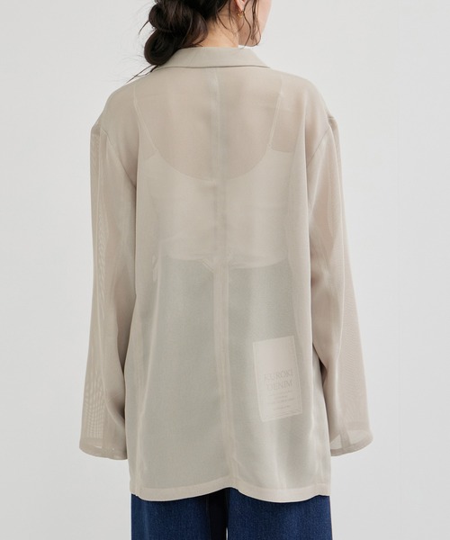 ADAM ET ROPE'（アダムエロペ）の「メッシュジャケット（テーラードジャケット・レディース・ベージュ系その他2/ブラック・FREE）」の11枚目の写真