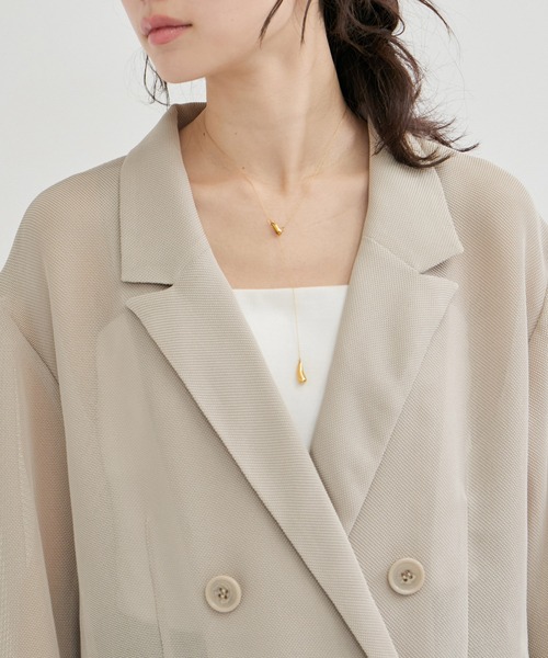 ADAM ET ROPE'（アダムエロペ）の「メッシュジャケット（テーラードジャケット・レディース・ベージュ系その他2/ブラック・FREE）」の12枚目の写真