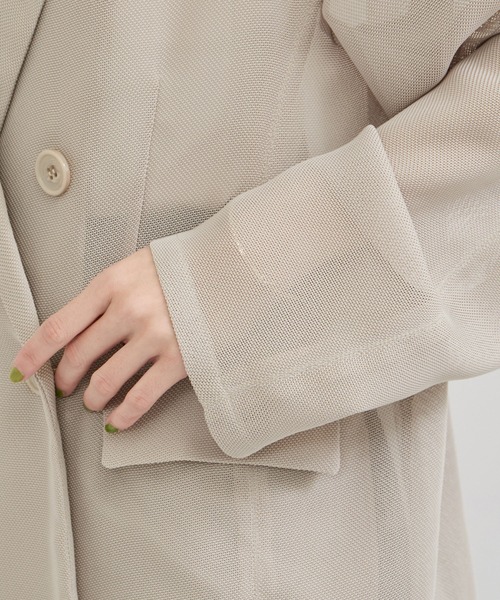 ADAM ET ROPE'（アダムエロペ）の「メッシュジャケット（テーラードジャケット・レディース・ベージュ系その他2/ブラック・FREE）」の14枚目の写真