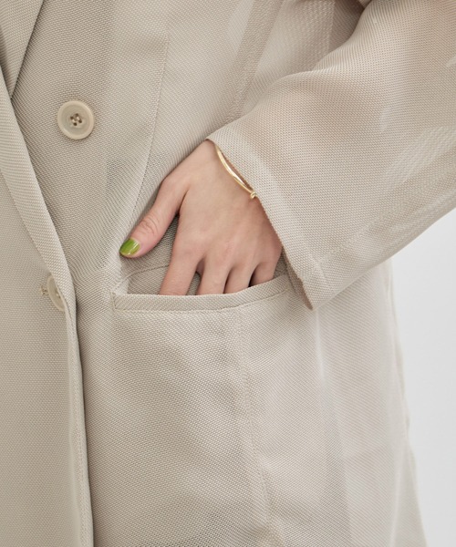 ADAM ET ROPE'（アダムエロペ）の「メッシュジャケット（テーラードジャケット・レディース・ベージュ系その他2/ブラック・FREE）」の15枚目の写真