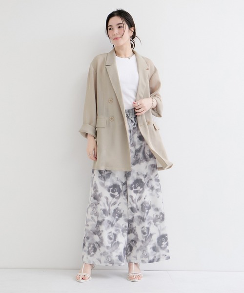 le cercle ADAM ET ROPE'（ルセルクルアダムエロペ）の「メッシュジャケット（テーラードジャケット・レディース・ベージュ系その他2/ブラック・FREE）」の20枚目の写真