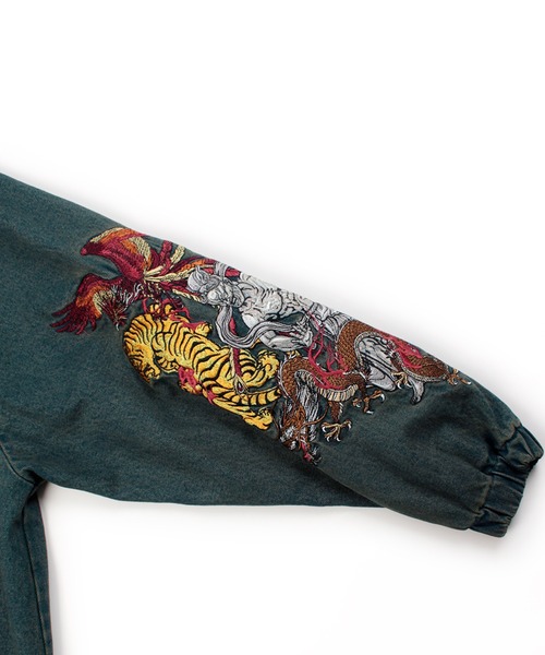 GALFY（ガルフィー）の「【GALFY/ガルフィー】鬼YABAIデニムフーディー（ブルゾン・メンズ・インディゴブルー/パープル/ブラック・XL/L/M）」の11枚目の写真