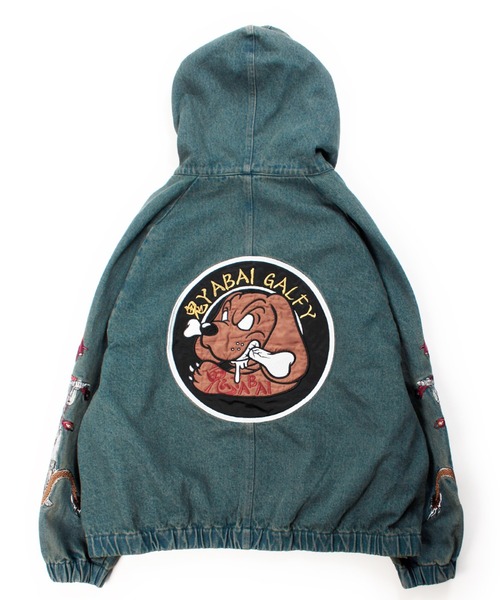 GALFY（ガルフィー）の「【GALFY/ガルフィー】鬼YABAIデニムフーディー（ブルゾン・メンズ・インディゴブルー/パープル/ブラック・XL/L/M）」の7枚目の写真