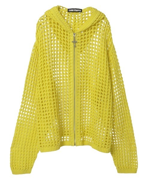 Candy Stripper（キャンディストリッパー）の「MESH KNIT フーディー（パーカー・レディース・チャコール/イエロー/ライトグレー・FREE）」の22枚目の写真