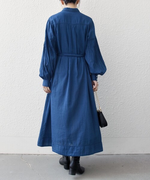 SHIPS any（シップス エニィ）の「SHIPS any:〈手洗い可能〉シアー デニム ポケット ロング シャツ ワンピース（シャツワンピース・レディース・ブルー/ライトブルー・ONE SIZE）」の6枚目の写真