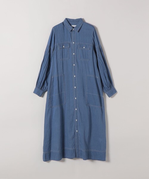 SHIPS any（シップス エニィ）の「SHIPS any:〈手洗い可能〉シアー デニム ポケット ロング シャツ ワンピース（シャツワンピース・レディース・ブルー/ライトブルー・ONE SIZE）」の11枚目の写真