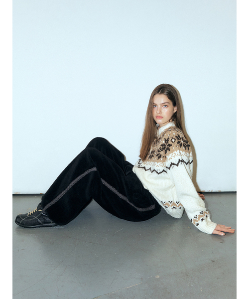 ETMON（エトモン）の「Lace Track Shearling Pants, Black（スウェットパンツ・レディース・その他・FREE）」の3枚目の写真