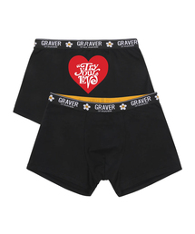 GRAVER ORDINARY（グレイバーオーディナリー）の「[1PACK]バックTYLハートメンズドロズ_ブラック（ボクサーパンツ）」