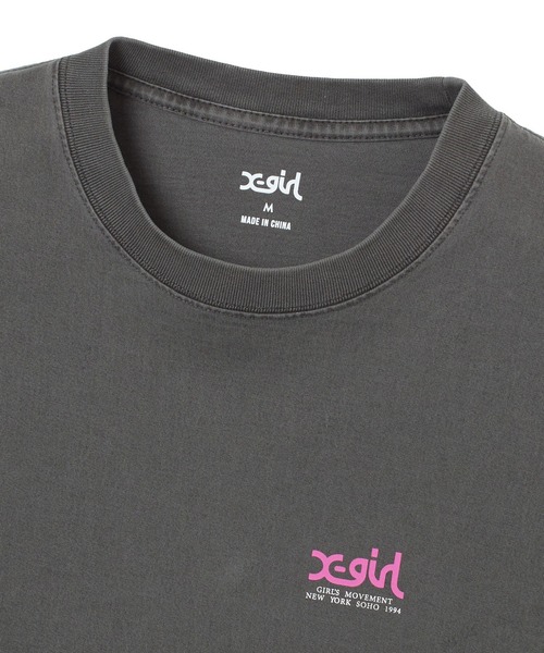 X-girl（エックスガール）の「FADED FACE S/S BIG TEE DRESS（ワンピース・レディース・ブラック/パープル/オリーブ・S/M）」の7枚目の写真