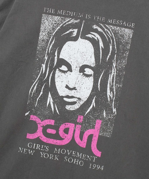 X-girl（エックスガール）の「FADED FACE S/S BIG TEE DRESS（ワンピース・レディース・ブラック/パープル/オリーブ・S/M）」の10枚目の写真