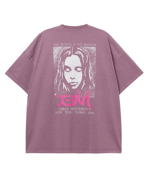 X-girl（エックスガール）の「FADED FACE S/S BIG TEE DRESS（ワンピース・レディース・ブラック/パープル/オリーブ・S/M）」の19枚目の写真