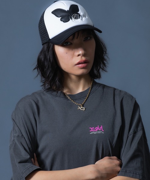 X-girl(エックスガール)の「FADED FACE S/S BIG TEE DRESS(ワンピース・レディース・ブラック/オリーブ/パープル・S/M)」の20枚目の写真