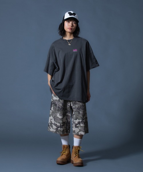 X-girl(エックスガール)の「FADED FACE S/S BIG TEE DRESS(ワンピース・レディース・ブラック/オリーブ/パープル・S/M)」の15枚目の写真