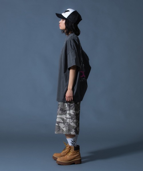 X-girl(エックスガール)の「FADED FACE S/S BIG TEE DRESS(ワンピース・レディース・ブラック/オリーブ/パープル・S/M)」の17枚目の写真