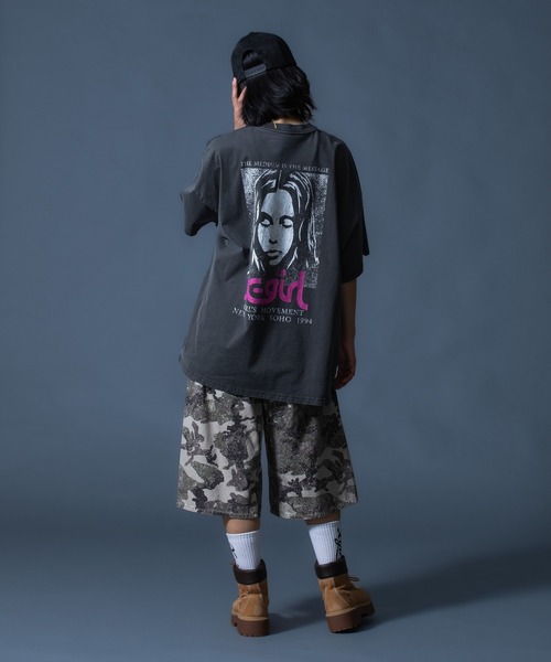 X-girl(エックスガール)の「FADED FACE S/S BIG TEE DRESS(ワンピース・レディース・ブラック/オリーブ/パープル・S/M)」の18枚目の写真