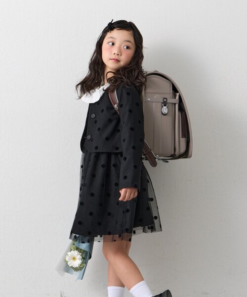 CIAOPANIC TYPY（チャオパニックティピー）の「【KIDS】【フォーマル・セレモニー】 ドットチュールジャケットワンピセット（ワンピース・キッズ・ブラック・SMALL/MEDIUM）」の17枚目の写真