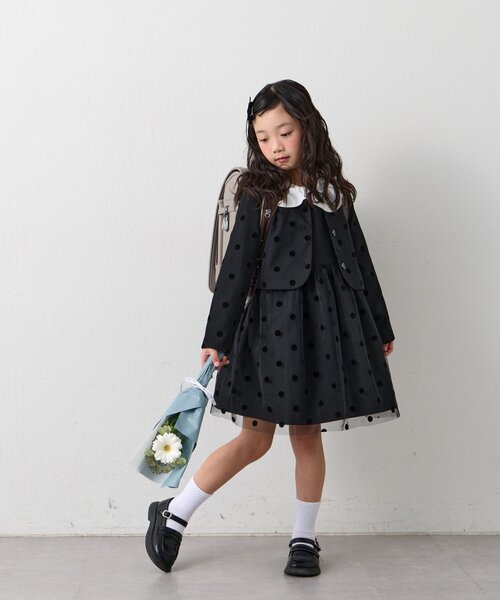 CIAOPANIC TYPY（チャオパニックティピー）の「【KIDS】【フォーマル・セレモニー】 ドットチュールジャケットワンピセット（ワンピース・キッズ・ブラック・SMALL/MEDIUM）」の16枚目の写真