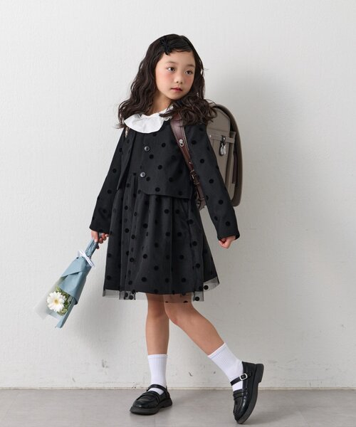 CIAOPANIC TYPY（チャオパニックティピー）の「【KIDS】【フォーマル・セレモニー】 ドットチュールジャケットワンピセット（ワンピース・キッズ・ブラック・SMALL/MEDIUM）」の15枚目の写真