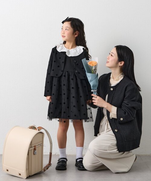 CIAOPANIC TYPY（チャオパニックティピー）の「【KIDS】【フォーマル・セレモニー】 ドットチュールジャケットワンピセット（ワンピース・キッズ・ブラック・SMALL/MEDIUM）」の13枚目の写真