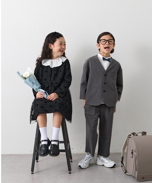 CIAOPANIC TYPY（チャオパニックティピー）の「【KIDS】【フォーマル・セレモニー】 ドットチュールジャケットワンピセット（ワンピース・キッズ・ブラック・SMALL/MEDIUM）」の9枚目の写真