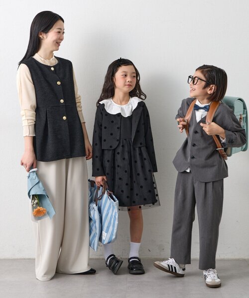 CIAOPANIC TYPY（チャオパニックティピー）の「【KIDS】【フォーマル・セレモニー】 ドットチュールジャケットワンピセット（ワンピース・キッズ・ブラック・SMALL/MEDIUM）」の8枚目の写真