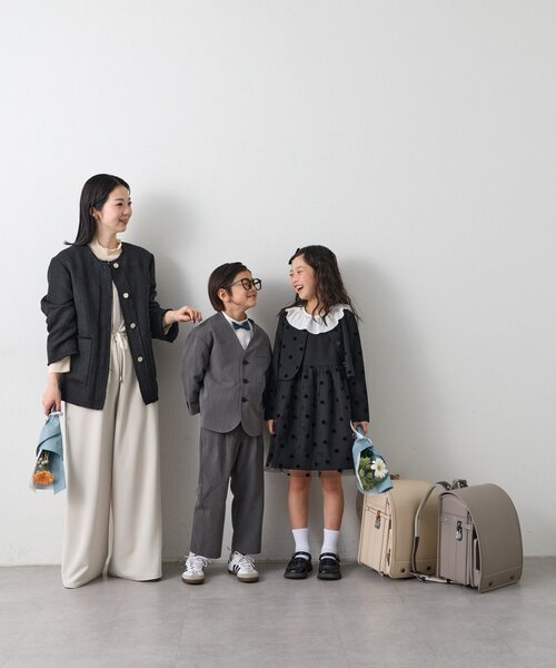 CIAOPANIC TYPY（チャオパニックティピー）の「【KIDS】【フォーマル・セレモニー】 ドットチュールジャケットワンピセット（ワンピース・キッズ・ブラック・SMALL/MEDIUM）」の7枚目の写真