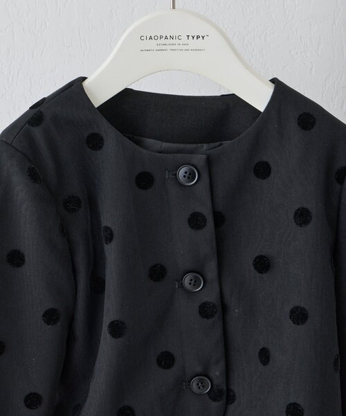 CIAOPANIC TYPY（チャオパニックティピー）の「【KIDS】【フォーマル・セレモニー】 ドットチュールジャケットワンピセット（ワンピース・キッズ・ブラック・SMALL/MEDIUM）」の4枚目の写真