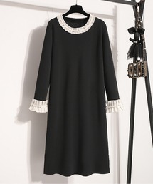 AMAJI（アマジ）の「パールフリルヘムシンプルワンピース（ワンピース）」