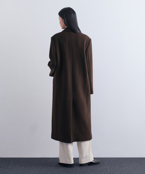 MUSINSA STANDARD WOMAN（ムシンサスタンダードウーマン）の「ウィメンズカシミヤブレンドオーバーショルダーシングルコート[バロックブラウン]（チェスターコート・レディース・その他・LARGE/MEDIUM/SMALL）」の6枚目の写真