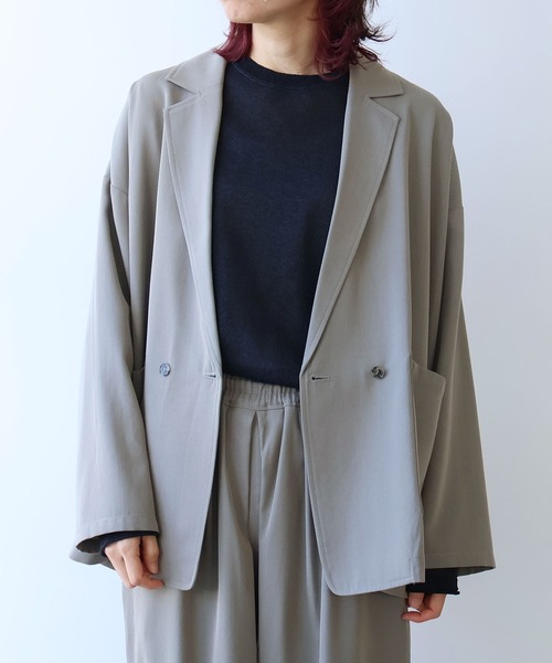 yuni（ユニ ）の「リネン混sheer oversized ジャケット（テーラード 